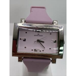 Vintage Anne Klein Womens Tank Rubber Watch Works New Battery